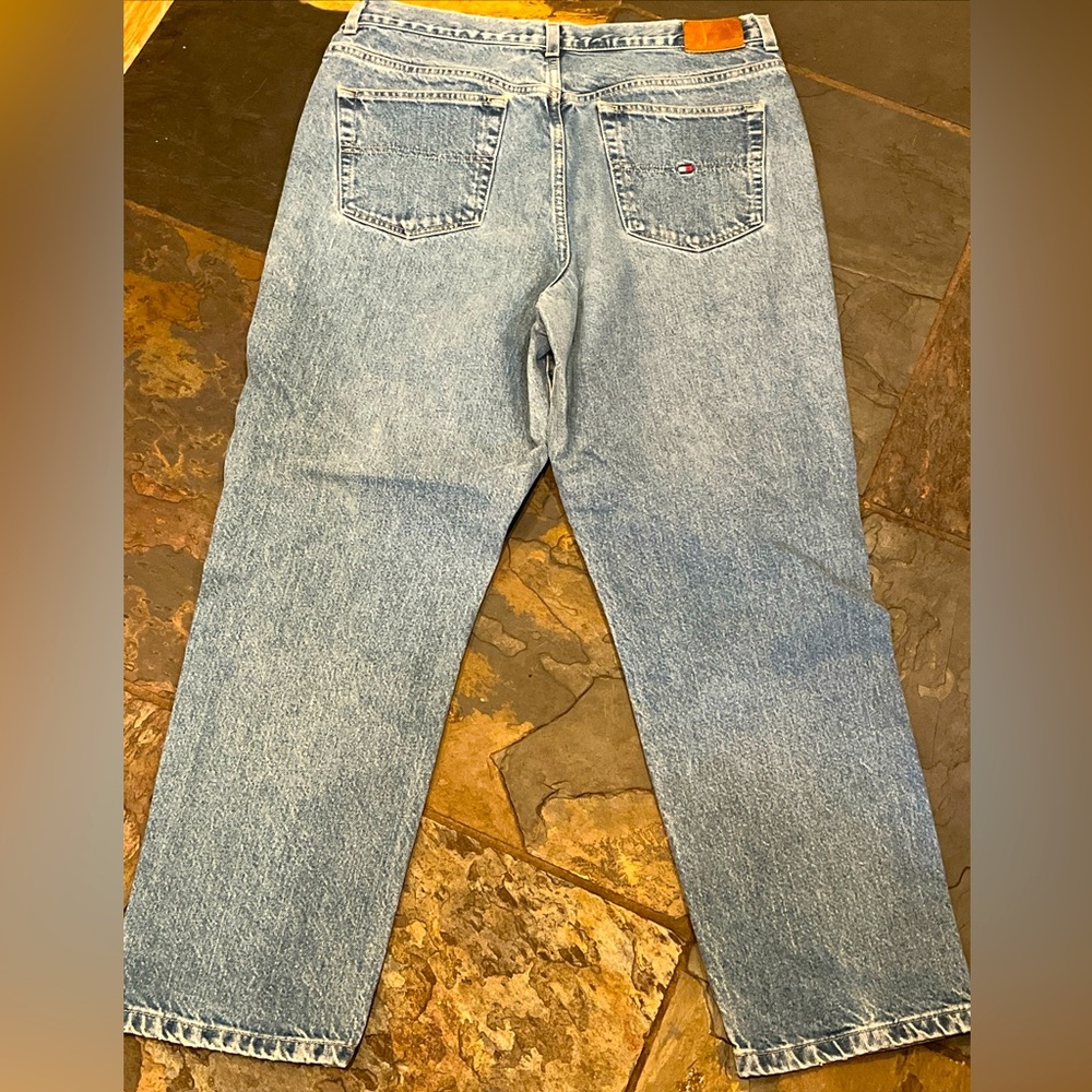 90s Tommy Hilfiger Jeans High Waist Women’s size 14 Cotton Medium Wash Baggy Y2K